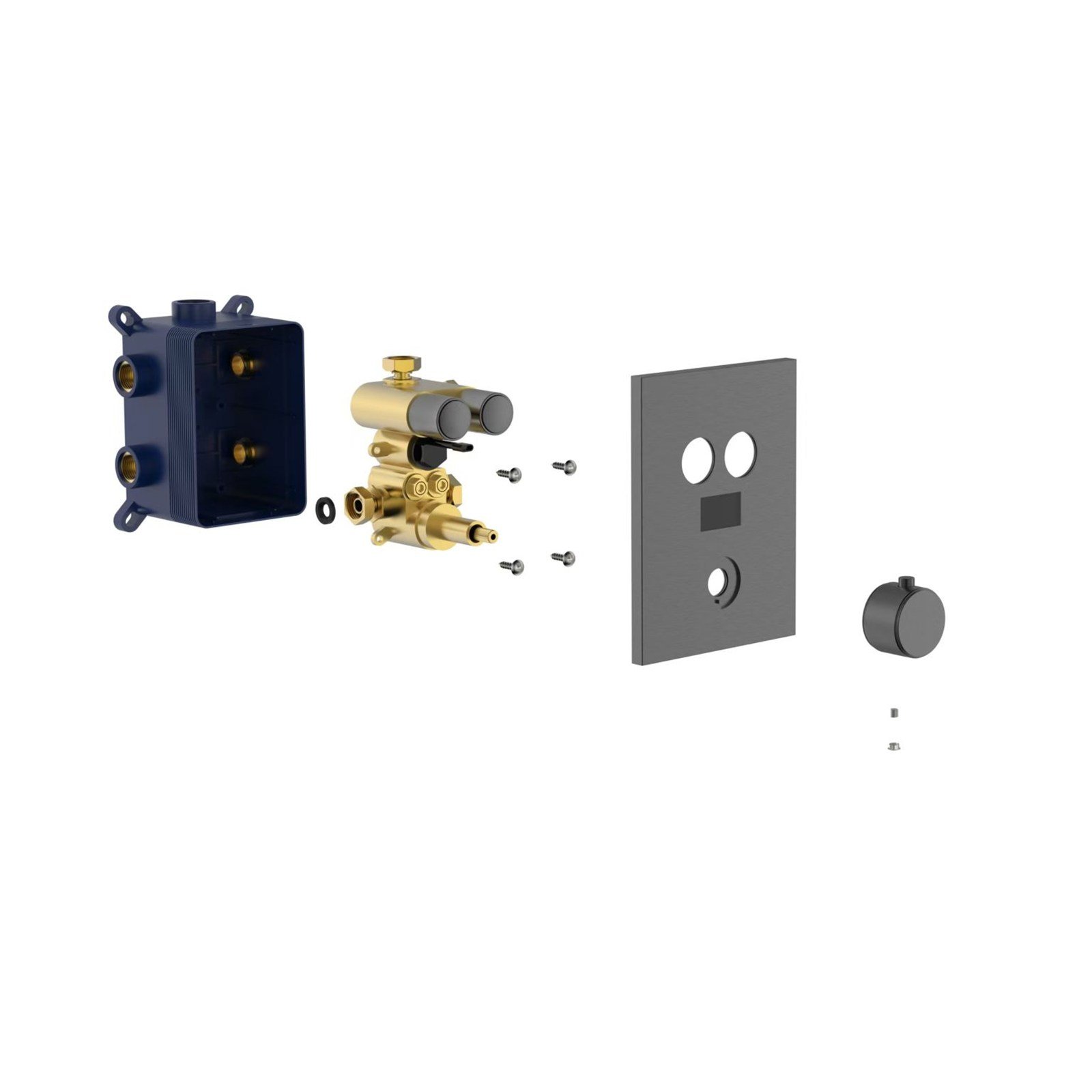 Concealed brass valve body configuration 12